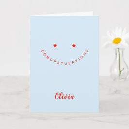 Tarjeta Felicitaciones Personalizadas, Cara Sonriente de E