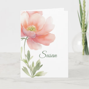 Tarjeta Felicitaciones Personalizadas Flor Acuarela