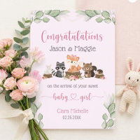 Felicitaciones personalizadas para nueva bebé niña
