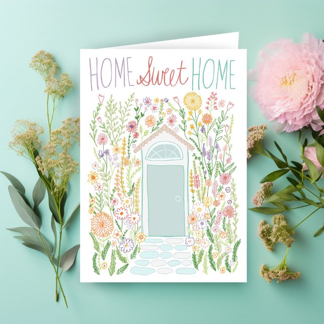 Tarjeta Felicitaciones Personalizado de la nueva puerta de (Congratulations New Home Sweet Garden Door Custom Card
)