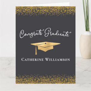 Tarjeta Felicitaciones Personalizado Elegant Gold Graduati