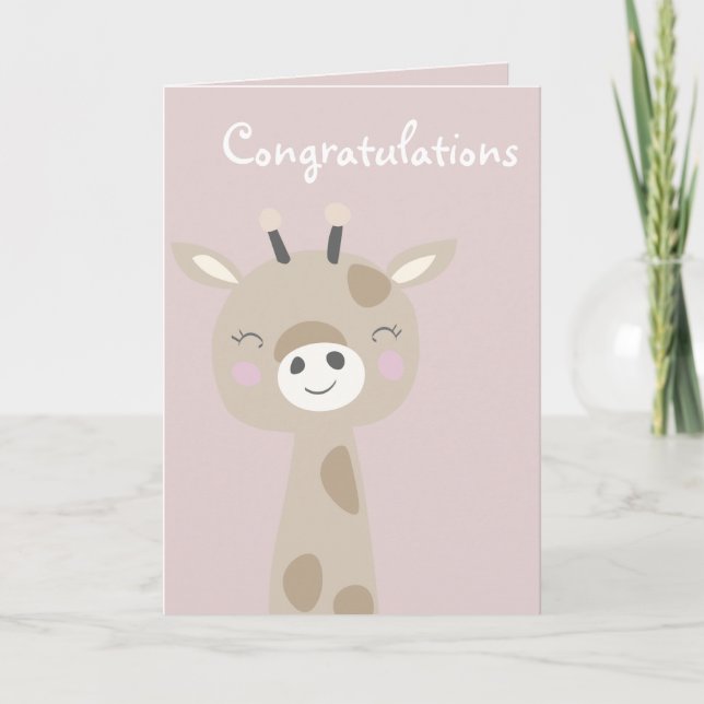 Tarjeta Felicitaciones, Pink, Tu Montón De Alegría Giraffe (Anverso)