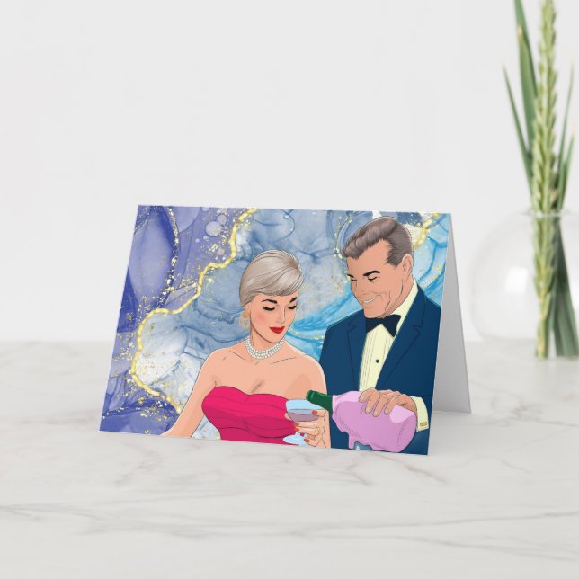 Tarjeta Felicitaciones por amor perdido con pareja mayor (Anverso)