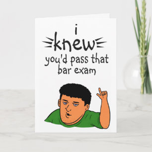 Tarjeta felicitaciones por aprobar el examen de abogacía