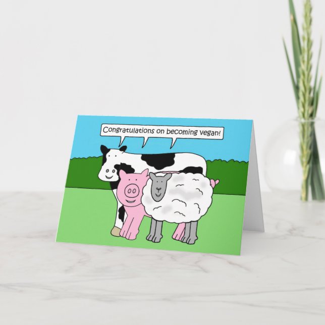 Tarjeta Felicitaciones por Becoming Vegan (Anverso)