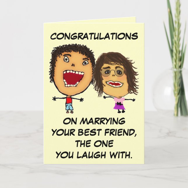 Tarjeta Felicitaciones por casarse con tu mejor amigo (Anverso)