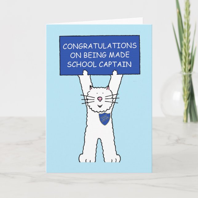 Tarjeta Felicitaciones por convertirse en capitán de escue (Anverso)