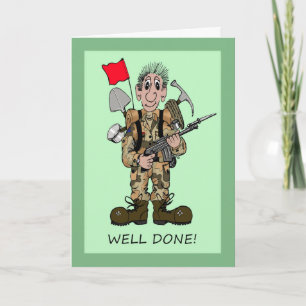 Tarjeta Felicitaciones por convertirse en soldado