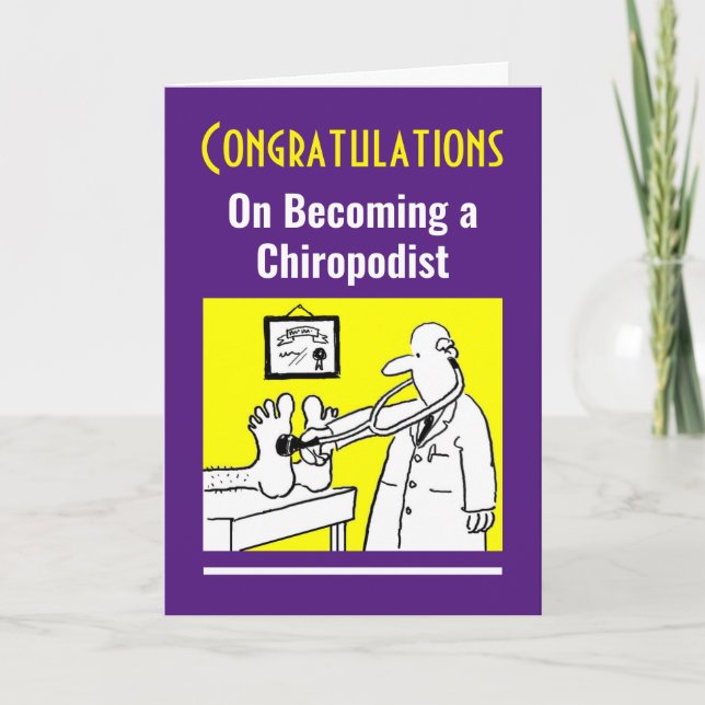 Tarjeta Felicitaciones por convertirse en un Chiropodist. (Anverso)