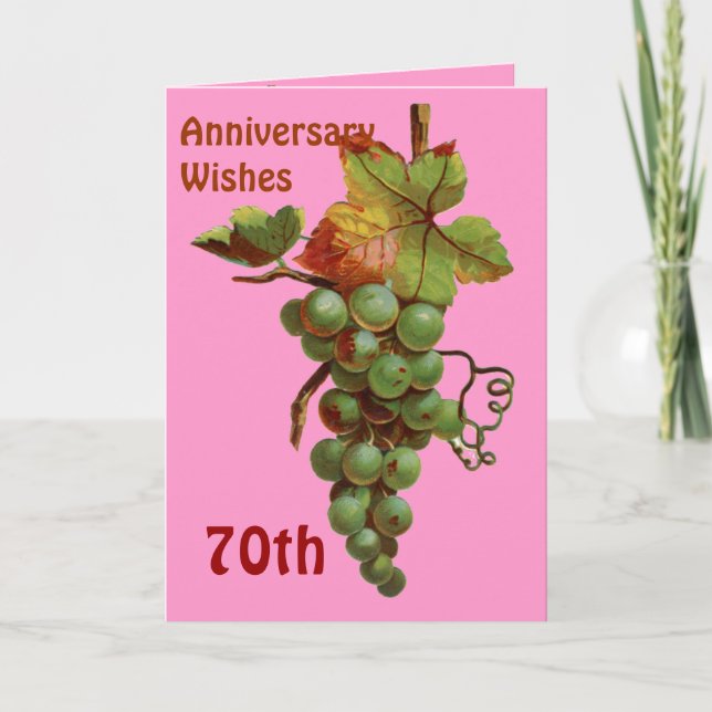 Tarjeta Felicitaciones por el 70º aniversario, personaliza (Anverso)
