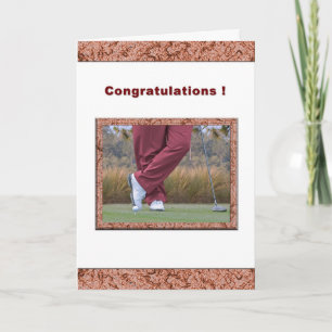 Tarjeta Felicitaciones por el agujero en uno para Golfer