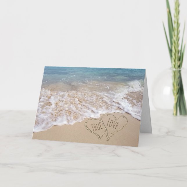 Tarjeta Felicitaciones por el aniversario de Beach Hearts (Anverso)