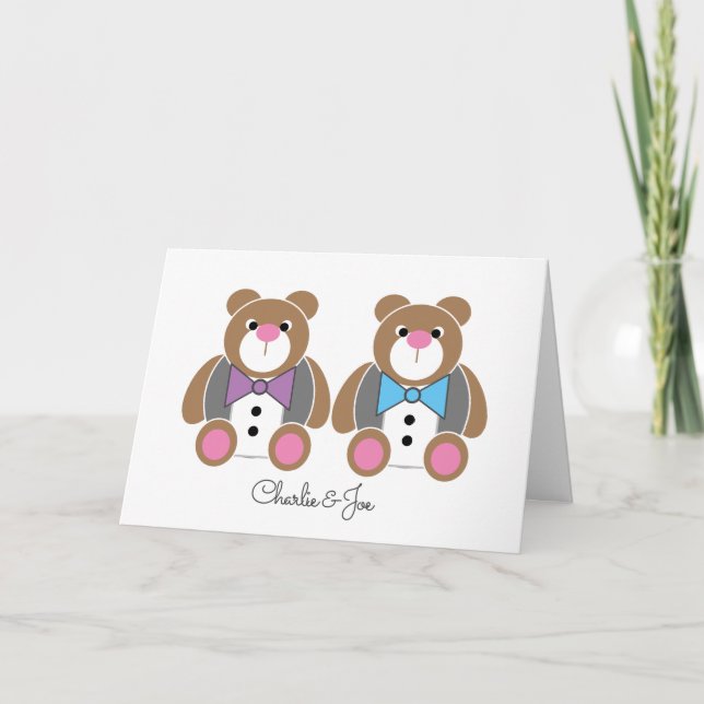 Tarjeta Felicitaciones por el aniversario de los bodas gay (Anverso)