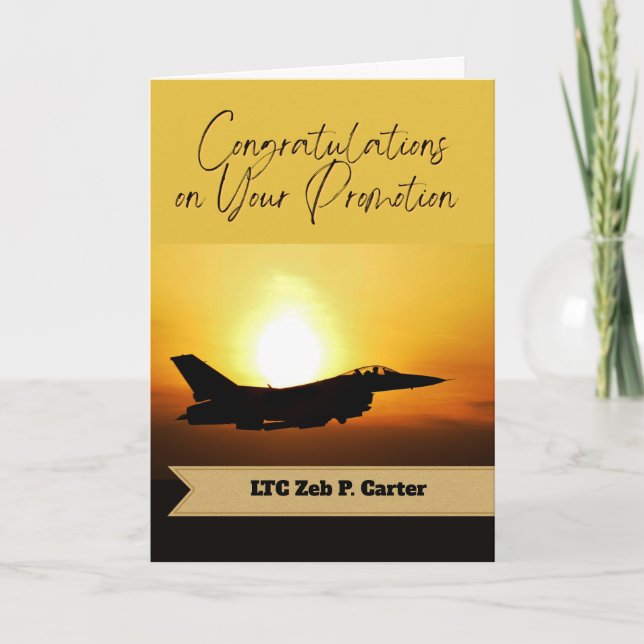 Tarjeta Felicitaciones por el ascenso a teniente coronel (Anverso)
