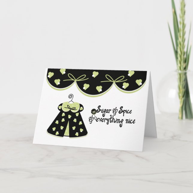 Tarjeta Felicitaciones por el azúcar y el bebé de especias (Anverso)