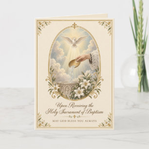 Tarjeta Felicitaciones por el Bautismo Católico Religioso