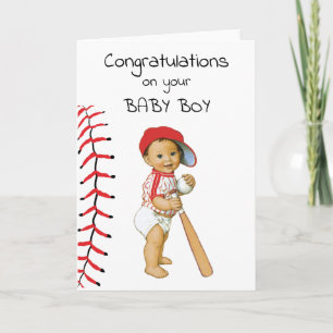 Tarjeta Felicitaciones por el béisbol a tu bebé
