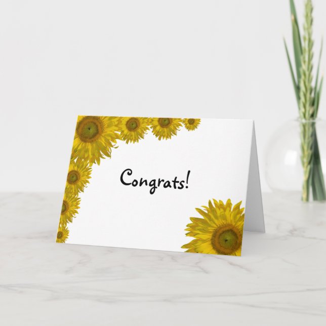 Tarjeta Felicitaciones por el borde del girasol (Anverso)