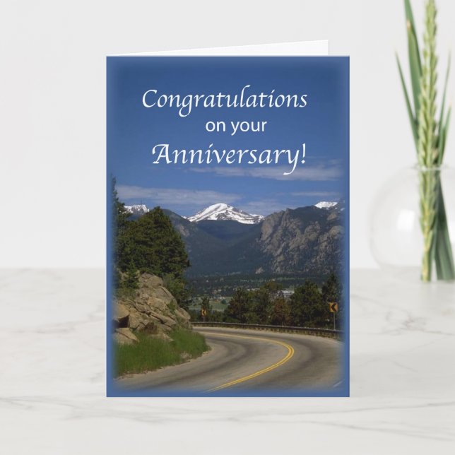 Tarjeta Felicitaciones por el camino del aniversario de lo (Anverso)