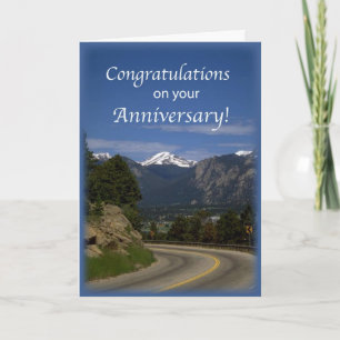 Tarjeta Felicitaciones por el camino del aniversario de lo