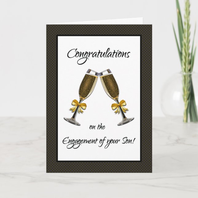 Tarjeta ¡Felicitaciones por el compromiso de tu hijo! (Anverso)