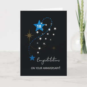 Tarjeta Felicitaciones por el decimoctavo aniversario del 
