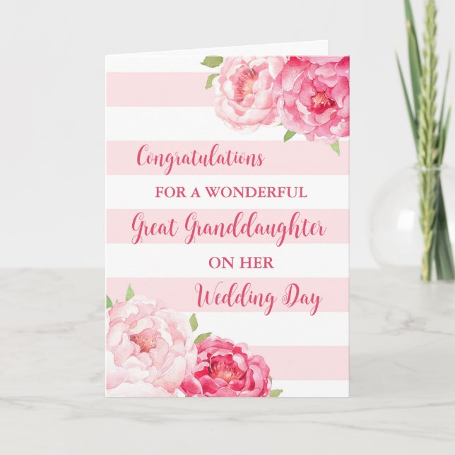 Tarjeta Felicitaciones por el Día de la Boda de la Gran Ni (Anverso)