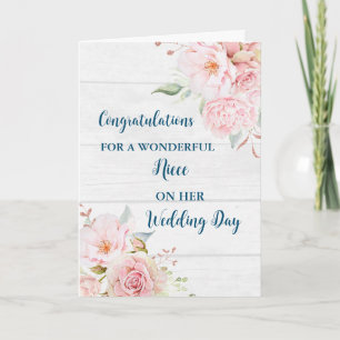 Tarjeta Felicitaciones por el Día de la Boda de la Niña Fl
