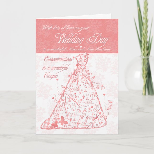 Tarjeta Felicitaciones por el día de la boda de la sobrina (Anverso)