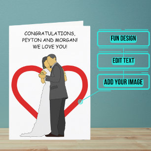 Tarjeta Felicitaciones por el día de la boda de parejas ma