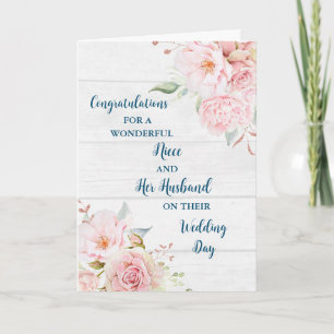 Tarjeta Felicitaciones por el día de la boda de sobrina y 