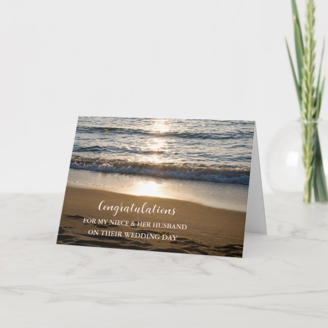 Tarjeta Felicitaciones por el día de la boda de sobrina y  (Anverso)