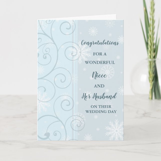 Tarjeta Felicitaciones por el día de la boda de sobrina y  (Anverso)