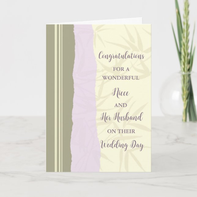 Tarjeta Felicitaciones por el día de la boda de sobrina y  (Anverso)