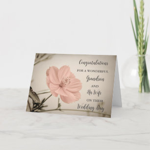 Tarjeta Felicitaciones por el día de la boda de su nieto y