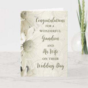 Tarjeta Felicitaciones por el día de la boda de su nieto y