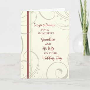 Tarjeta Felicitaciones por el día de la boda de su nieto y