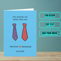 Felicitaciones por el Día de la Boda en dos Grooms