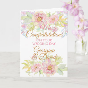 Tarjeta Felicitaciones por el Día de la Boda Floral