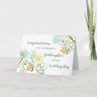 Tarjeta Felicitaciones por el Día de la Boda Floral de la