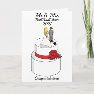 Tarjeta Felicitaciones por el Día de la Boda Graciosa Pers