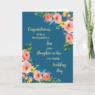Tarjeta Felicitaciones por el día de la boda legal de hijo