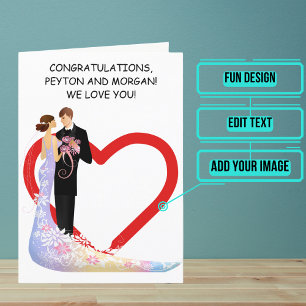 Tarjeta Felicitaciones por el día de la boda mágica floral