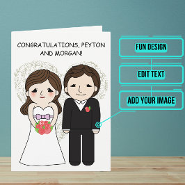 Tarjeta Felicitaciones por el Día de la Boda Novia y Novio