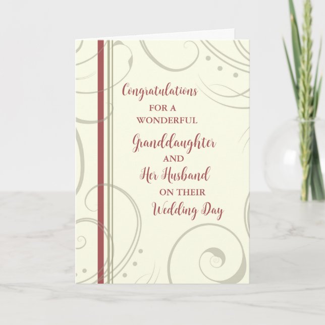 Tarjeta Felicitaciones por el día de la nieta y su marido (Anverso)