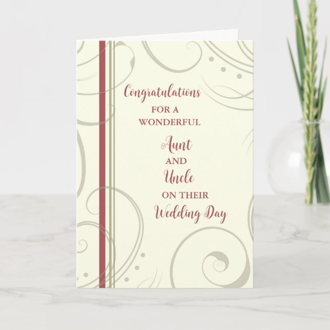 Tarjeta Felicitaciones por el día de la tía y la boda (Anverso)
