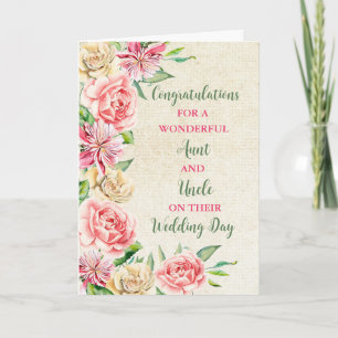 Tarjeta Felicitaciones por el día de la tía y la boda
