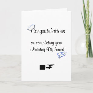 Tarjeta Felicitaciones por el Diploma de Enfermería-Humor