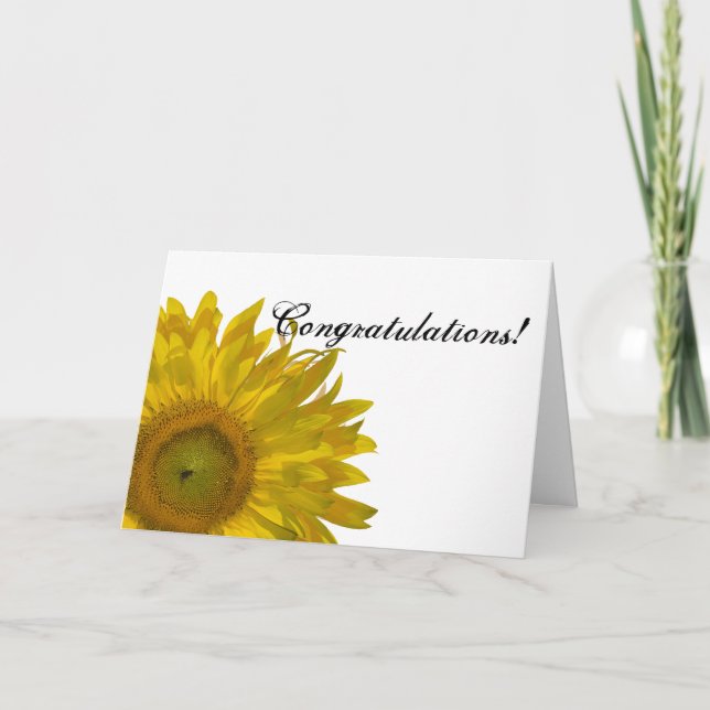 Tarjeta Felicitaciones por el girasol amarillo (Anverso)