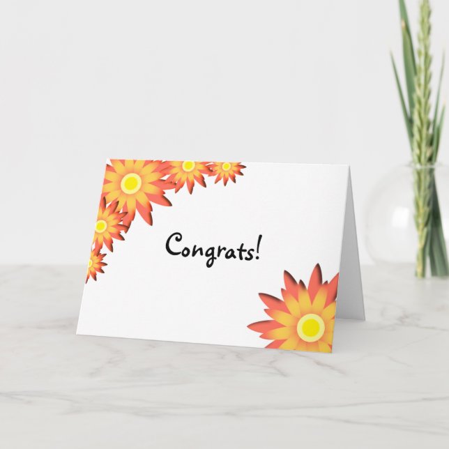 Tarjeta Felicitaciones por el girasol brillante (Anverso)